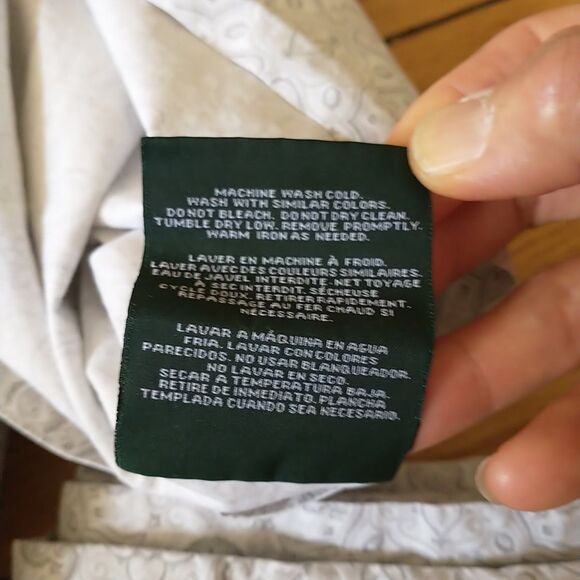 Ralph Lauren Queen Flat Sheet Standard Pillow Case Set Gray White MedallionFlora - Picture 6 of 6